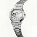 Silver Ivory Dial Open-Heart Automatic Steel Watch