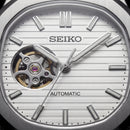 Silver Ivory Dial Open-Heart Automatic Steel Watch