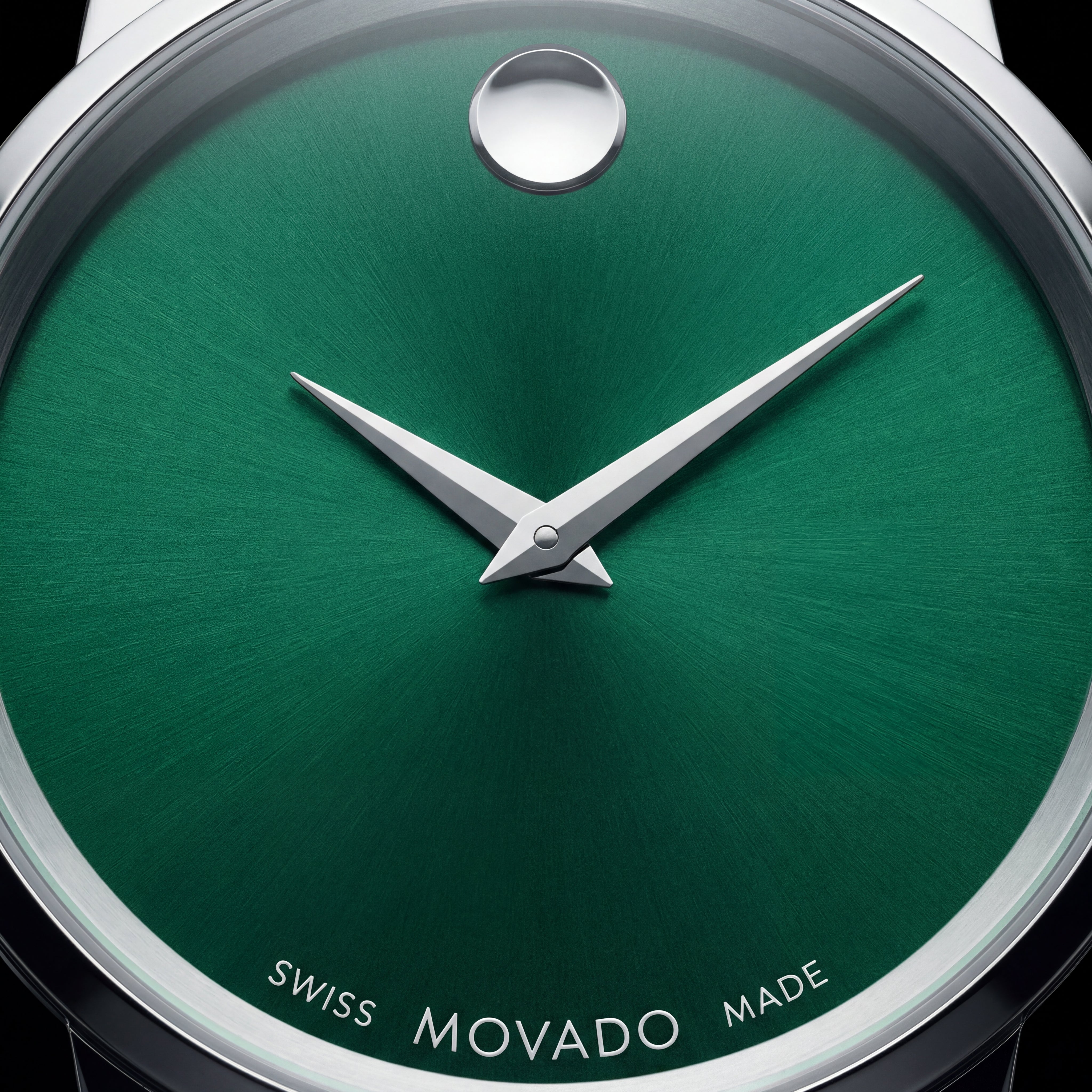 Silver Green Minimal Dial Stainless Steel Watch