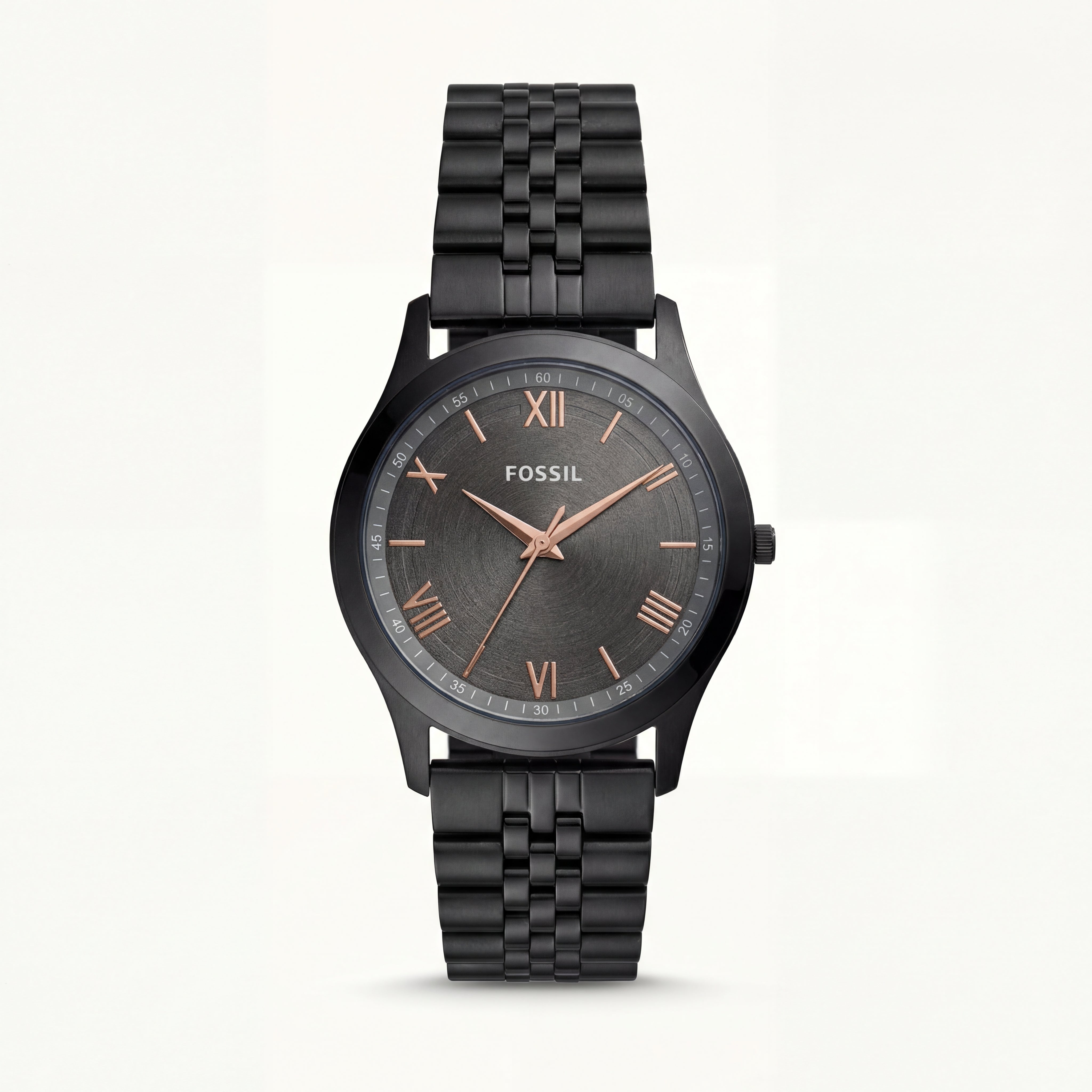 Black Steel Charcoal Dial Classic Quartz Watch