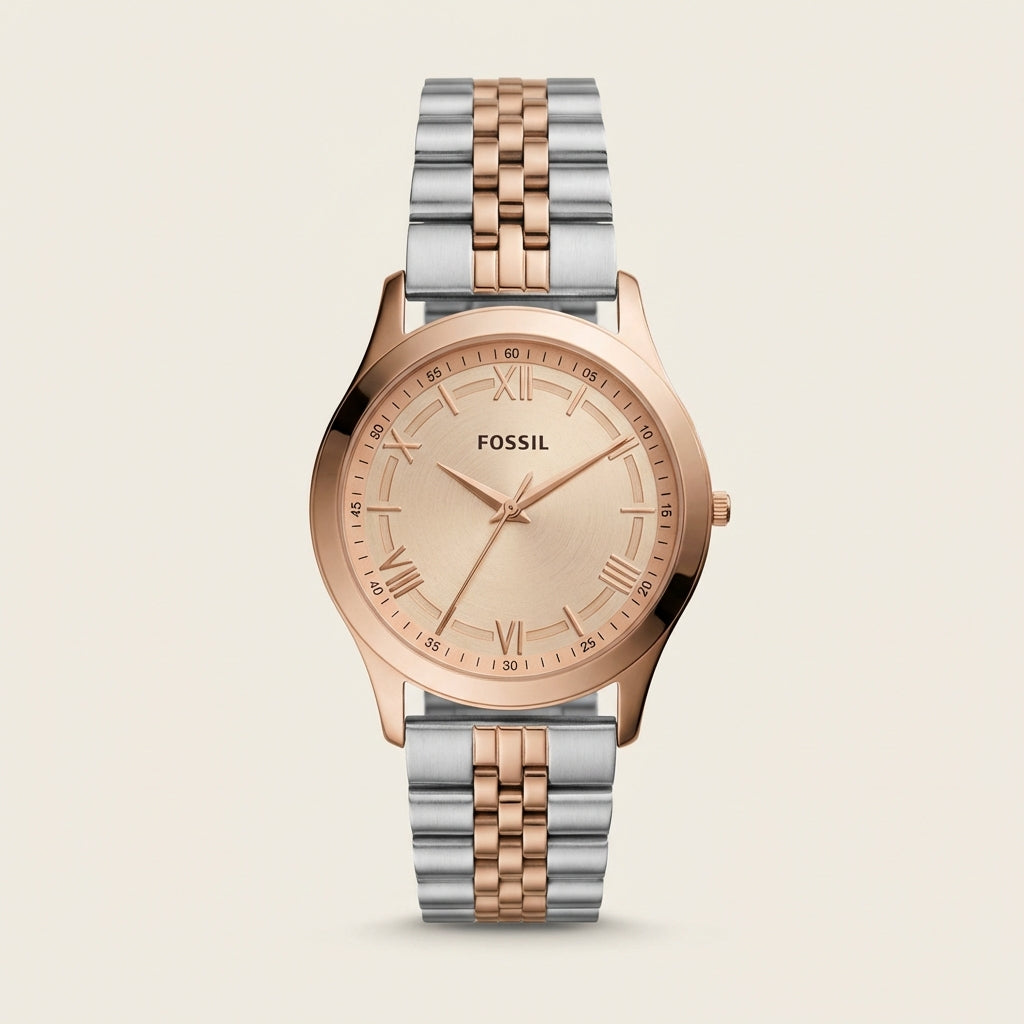Two-Tone Rose Gold Champagne Dial Classic Quartz Watch