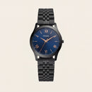 Black Steel Blue Dial Classic Quartz Watch
