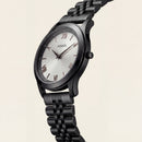 Black Steel Silver Dial Classic Quartz Watch