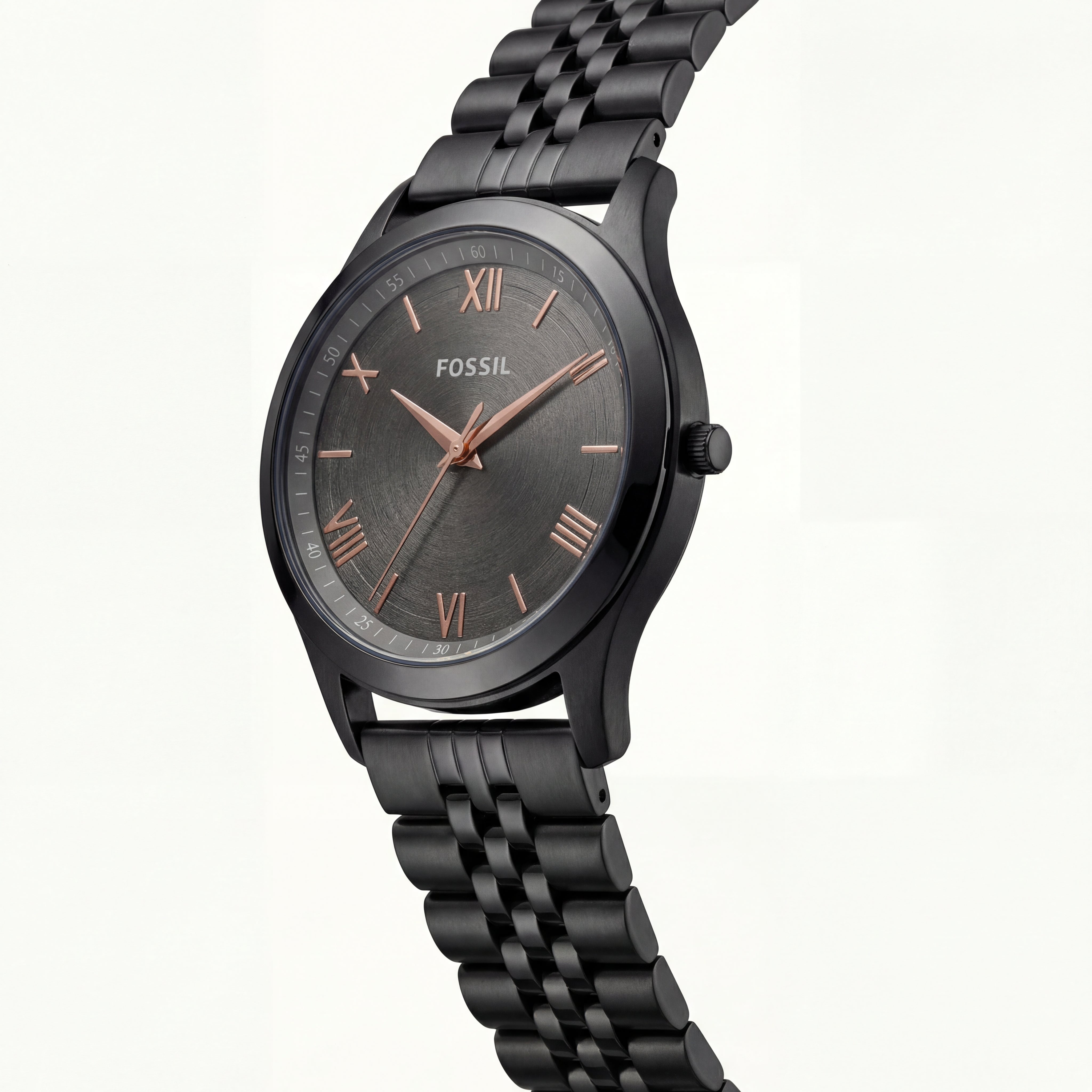 Black Steel Charcoal Dial Classic Quartz Watch