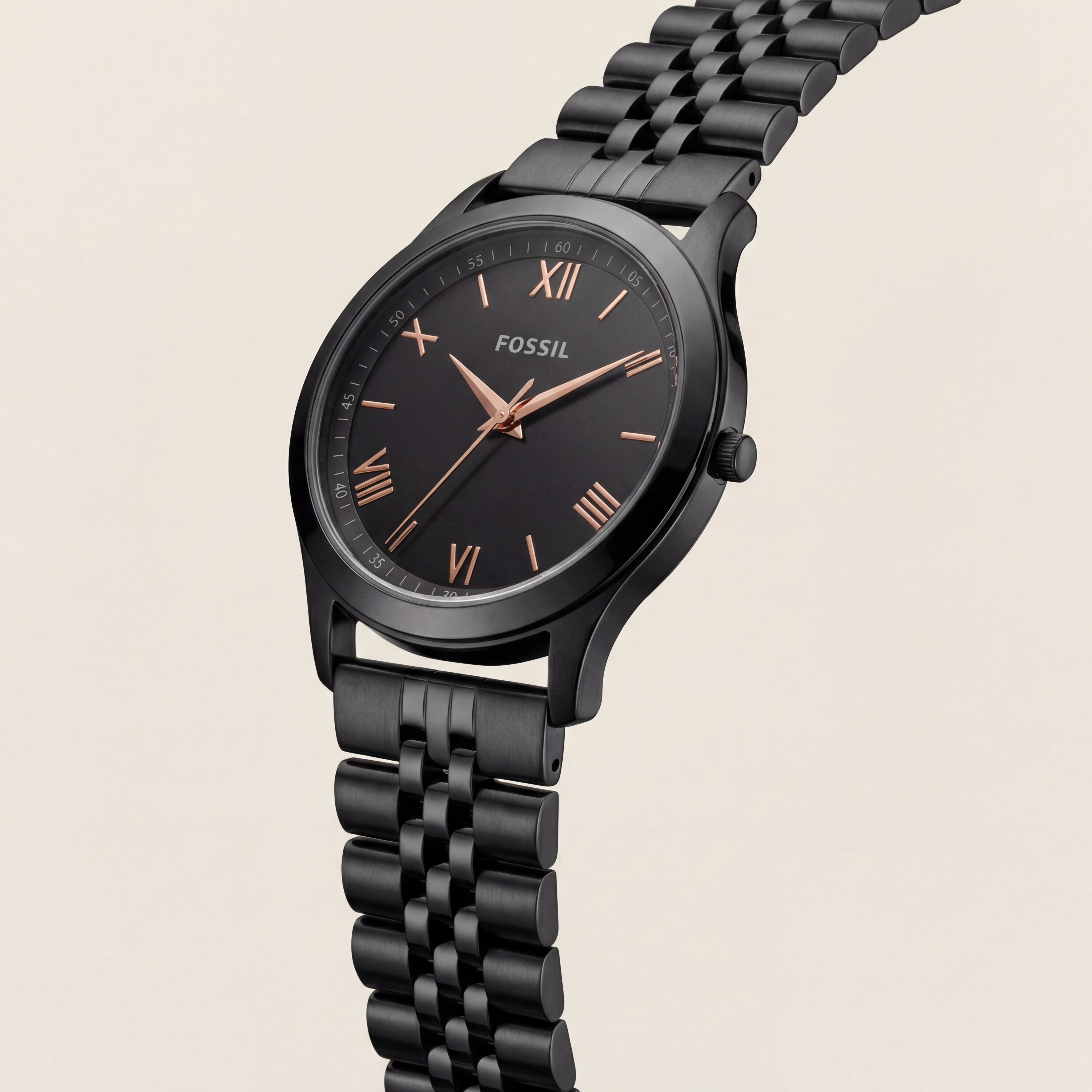 Black Steel Black Dial Classic Quartz Watch