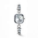 Silver Square Case Crystal Faceted Dial Jewelry Bracelet Watch – Women