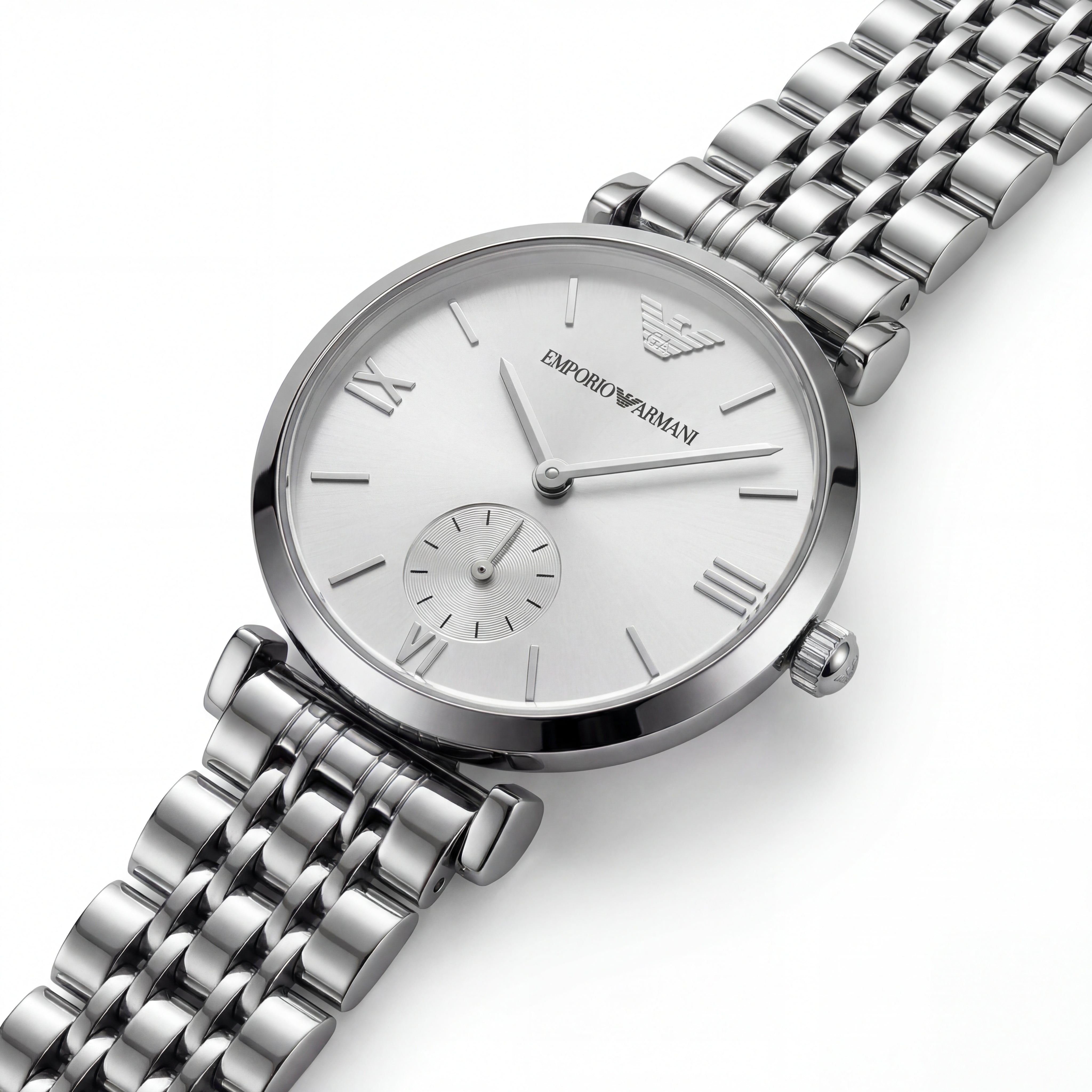 Stainless Steel Silver Sunray Dial Sub-Second Minimalist Luxury Bracelet Watch – Women