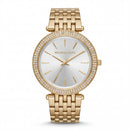 Gold Crystal Bezel Silver Sunray Dial Luxury Bracelet Watch – Women