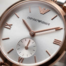 Two-Tone Steel & Rose Gold Silver Dial Sub-Second Elegant Bracelet Watch – Women
