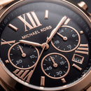 Rose Gold Chronograph Black Dial Roman Numeral Luxury Bracelet Watch – Women
