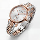 Two-Tone Steel & Rose Gold Silver Dial Sub-Second Elegant Bracelet Watch – Women