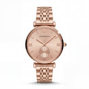 Rose Gold Sunray Dial Sub-Second Minimalist Luxury Bracelet Watch – Women