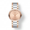 Two-Tone Steel & Rose Gold Minimalist Champagne Sunray Dial Luxury Bracelet Watch – Women