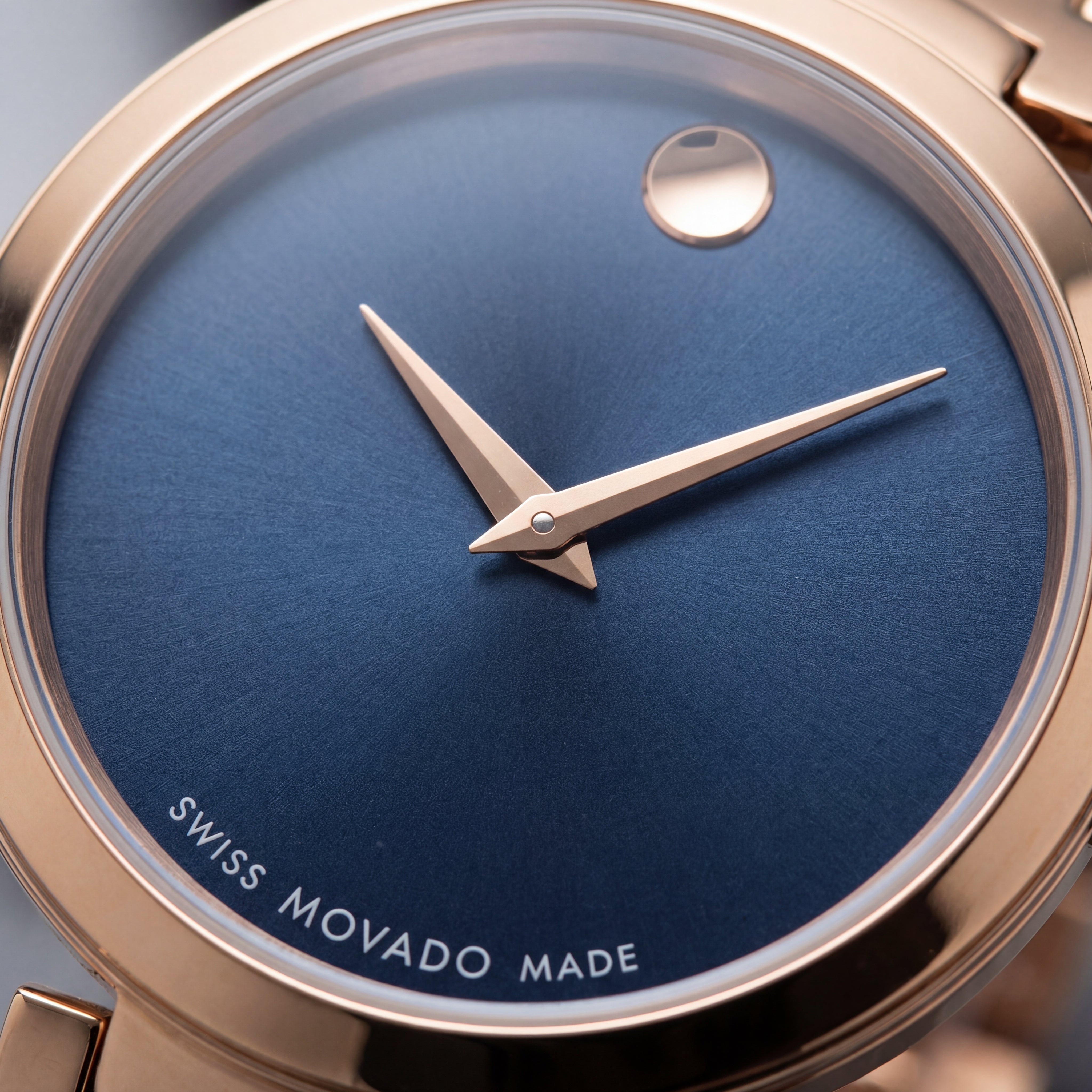 Rose Gold Minimalist Blue Sunray Dial Luxury Bracelet Watch – Women