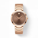 Rose Gold Minimalist Brown Sunray Dial Luxury Bracelet Watch – Women