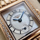 Rose Gold Diamond-Set Rectangular Mother-of-Pearl Roman Dial Luxury Bracelet Watch – Women
