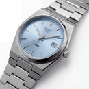 Stainless Steel Integrated Bracelet Ice Blue Sunburst Dial Date Watch – Women