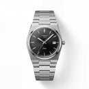 Stainless Steel Integrated Bracelet Black Sunburst Dial Date Watch – Women