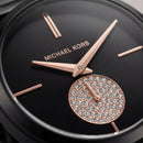 Midnight Black Rose Accent Crystal Subdial Minimal Watch