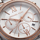 Two-Tone Silver Rose Gold Crystal Chronograph Watch