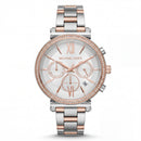 Two-Tone Silver Rose Gold Crystal Chronograph Watch