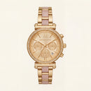 Rose Gold Crystal Bezel Chronograph Bracelet Watch