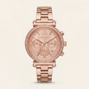 Full Rose Gold Crystal Bezel Chronograph Bracelet Watch