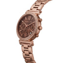 Chocolate Brown Dial Rose Gold Crystal Chronograph Watch