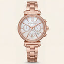 Rose Gold Mother-of-Pearl Crystal Chronograph Watch