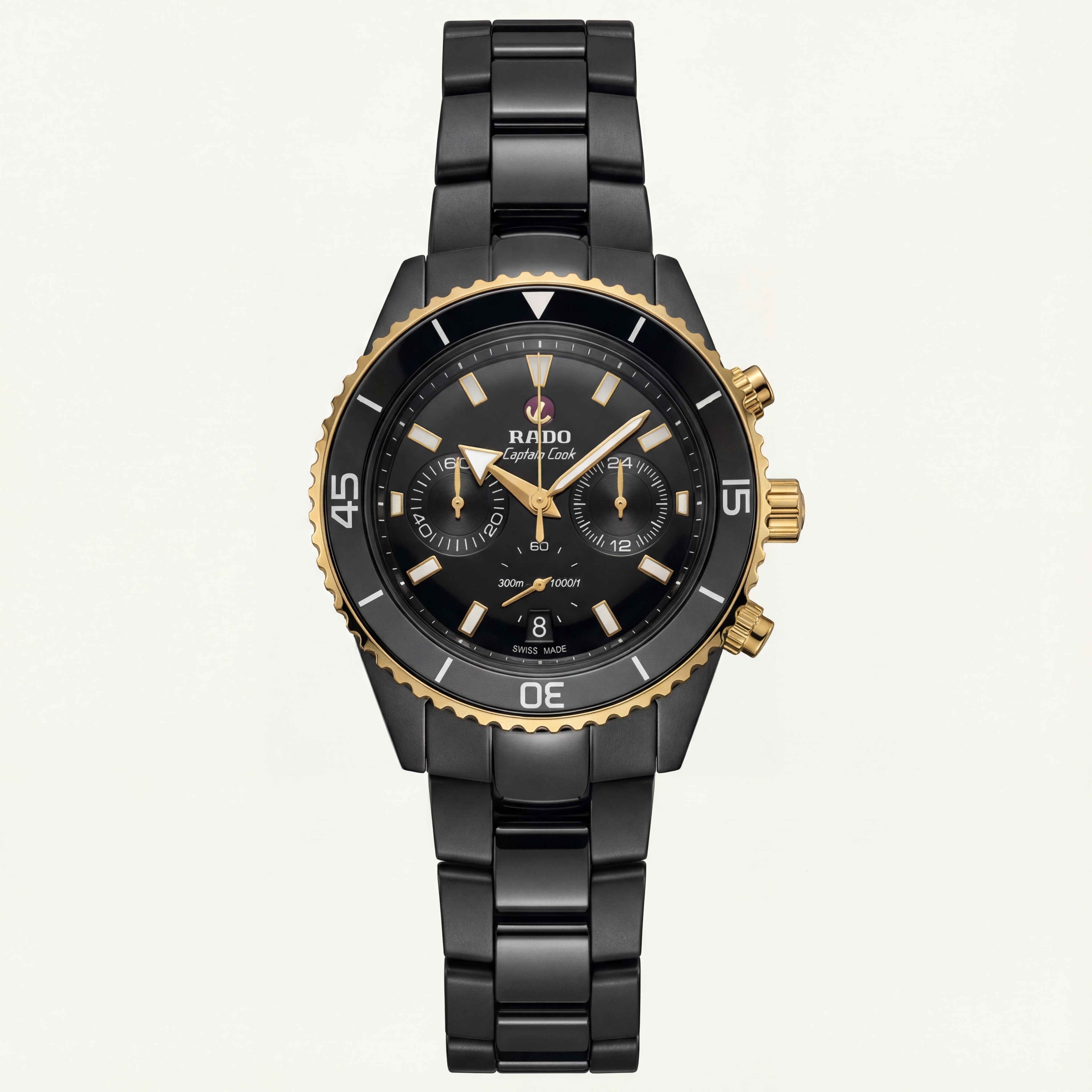 Black Ceramic Diver Chronograph Automatic Watch