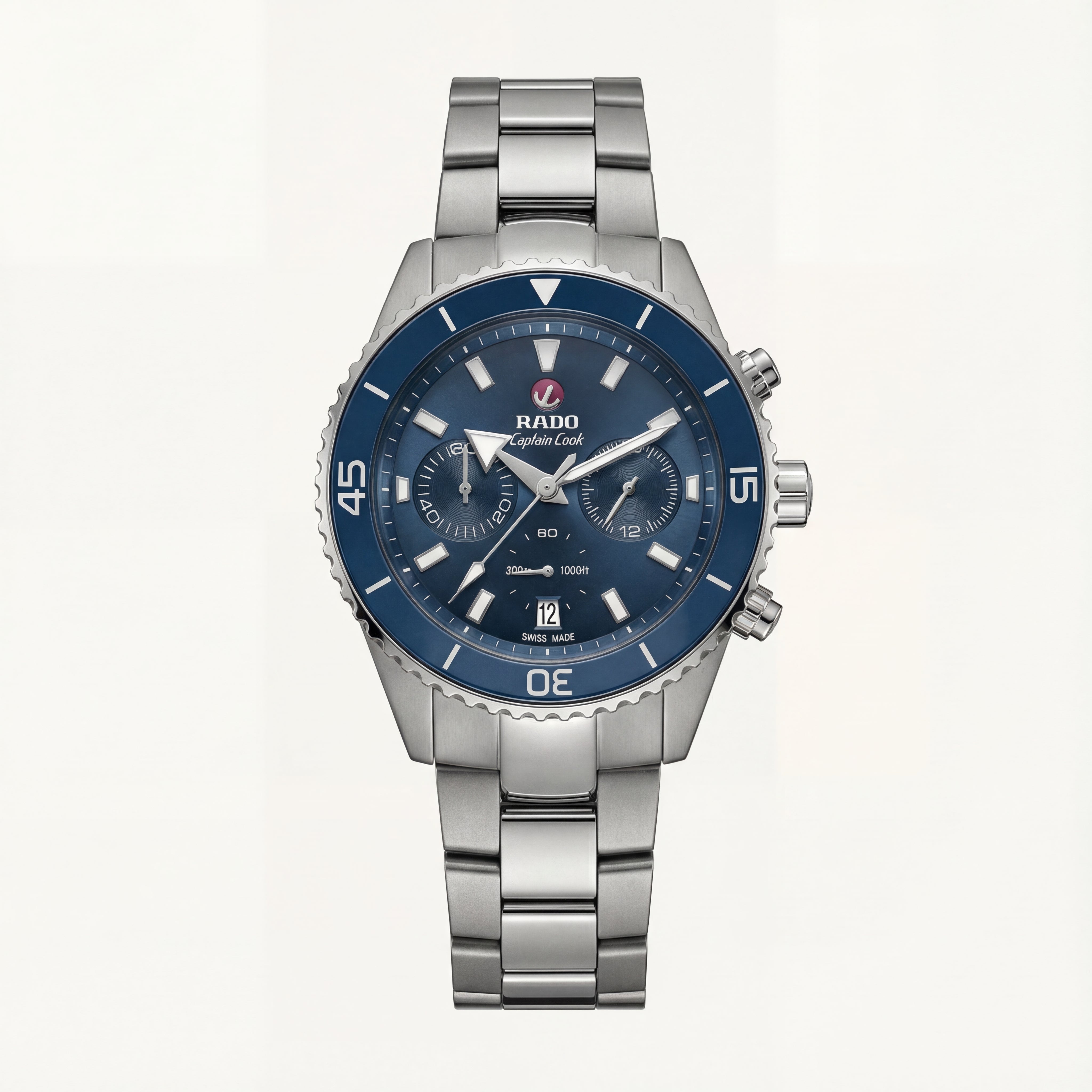 Ocean Blue Diver Chronograph Automatic Steel Watch