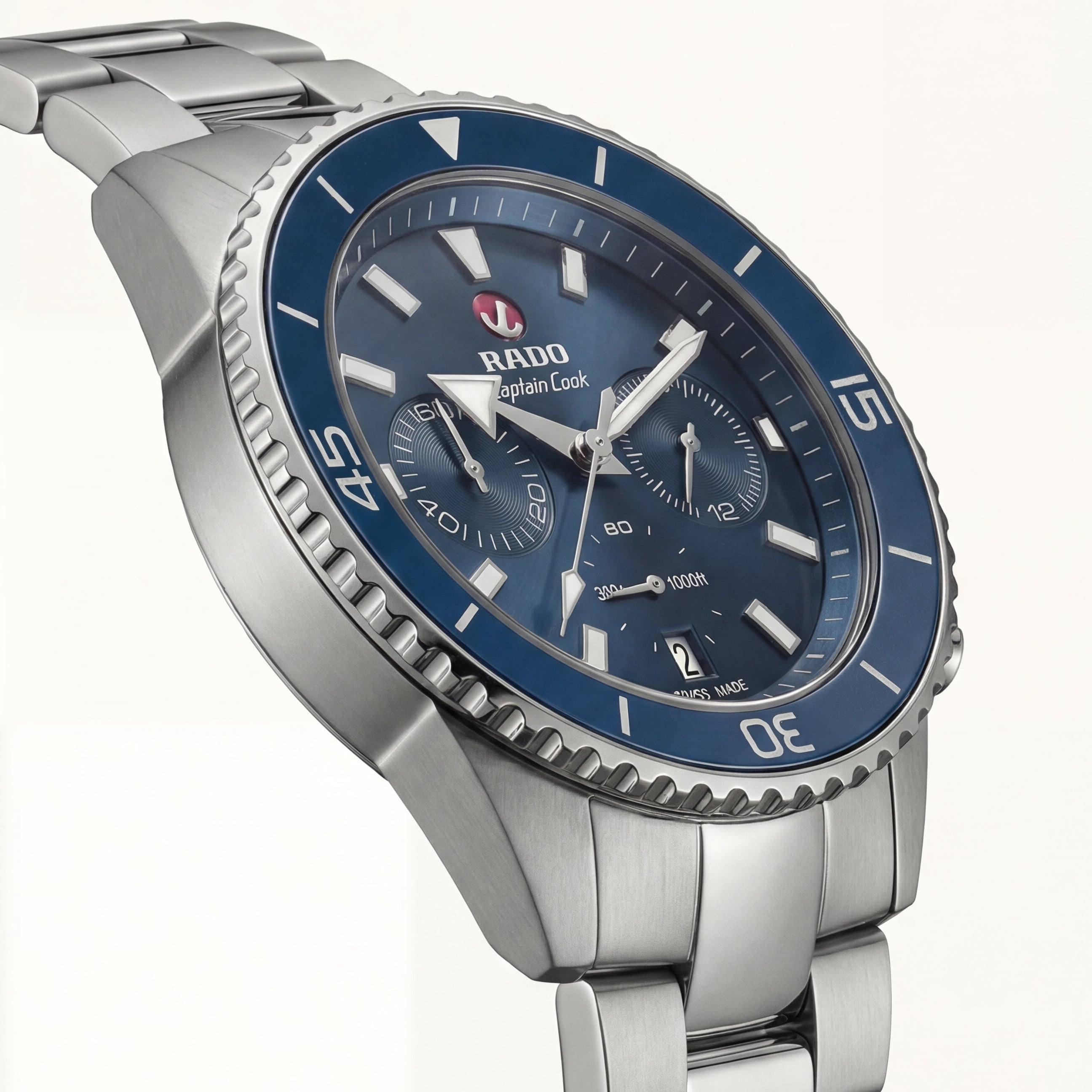 Ocean Blue Diver Chronograph Automatic Steel Watch