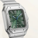 Emerald Green Square Roman Dial Steel Watch