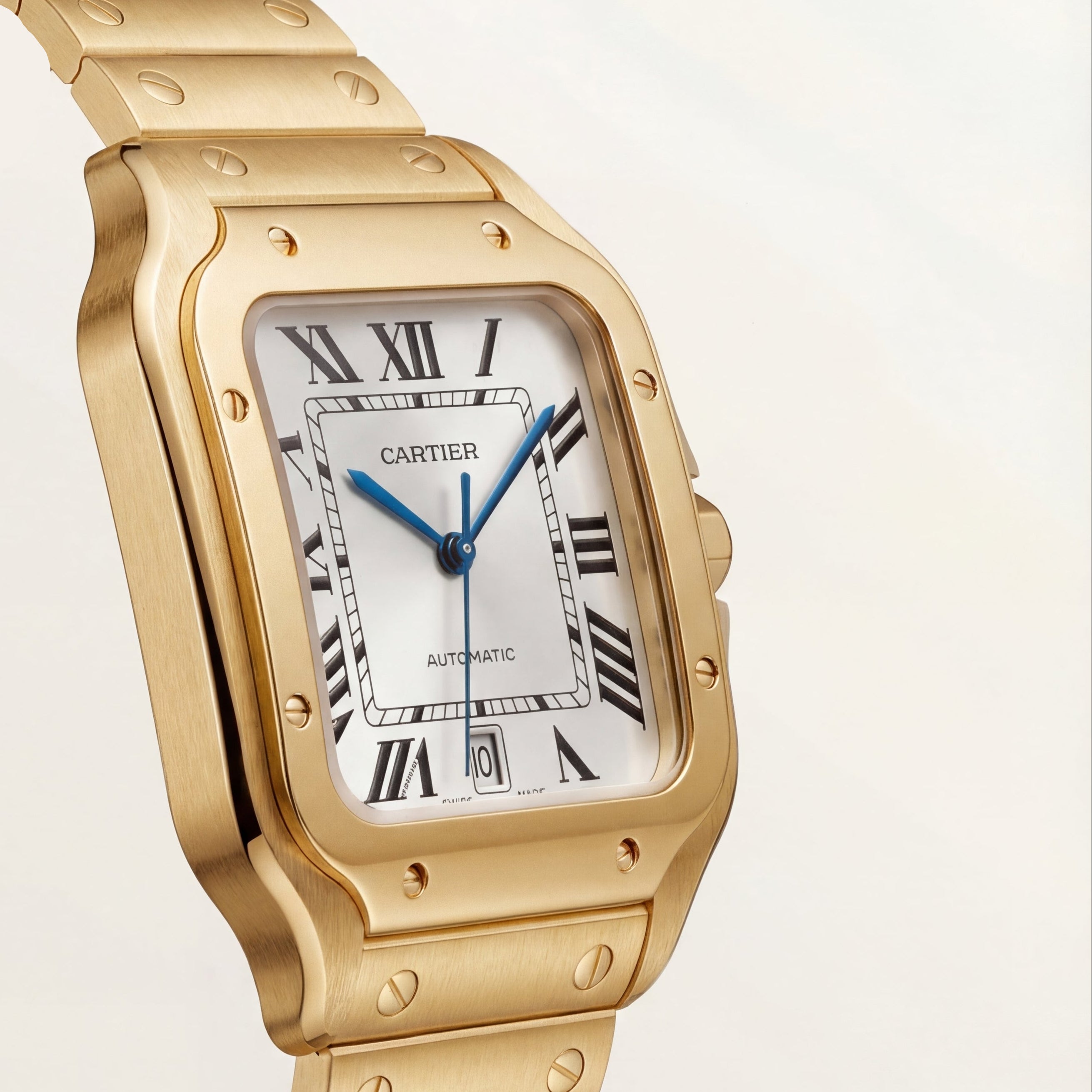 Golden Sunray Square Automatic Roman Dial Steel Watch