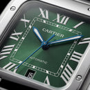 Emerald Green Square Roman Dial Steel Watch