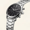 Classic Black Dial Stainless Steel Chronograph Watch
