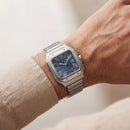 Midnight Blue Square Automatic Roman Dial Steel Watch