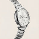 Classic Silver White Dial Stainless Steel Chronograph Watch