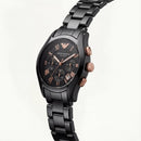 Black Ceramic Rose-Gold Accent Chronograph Watch