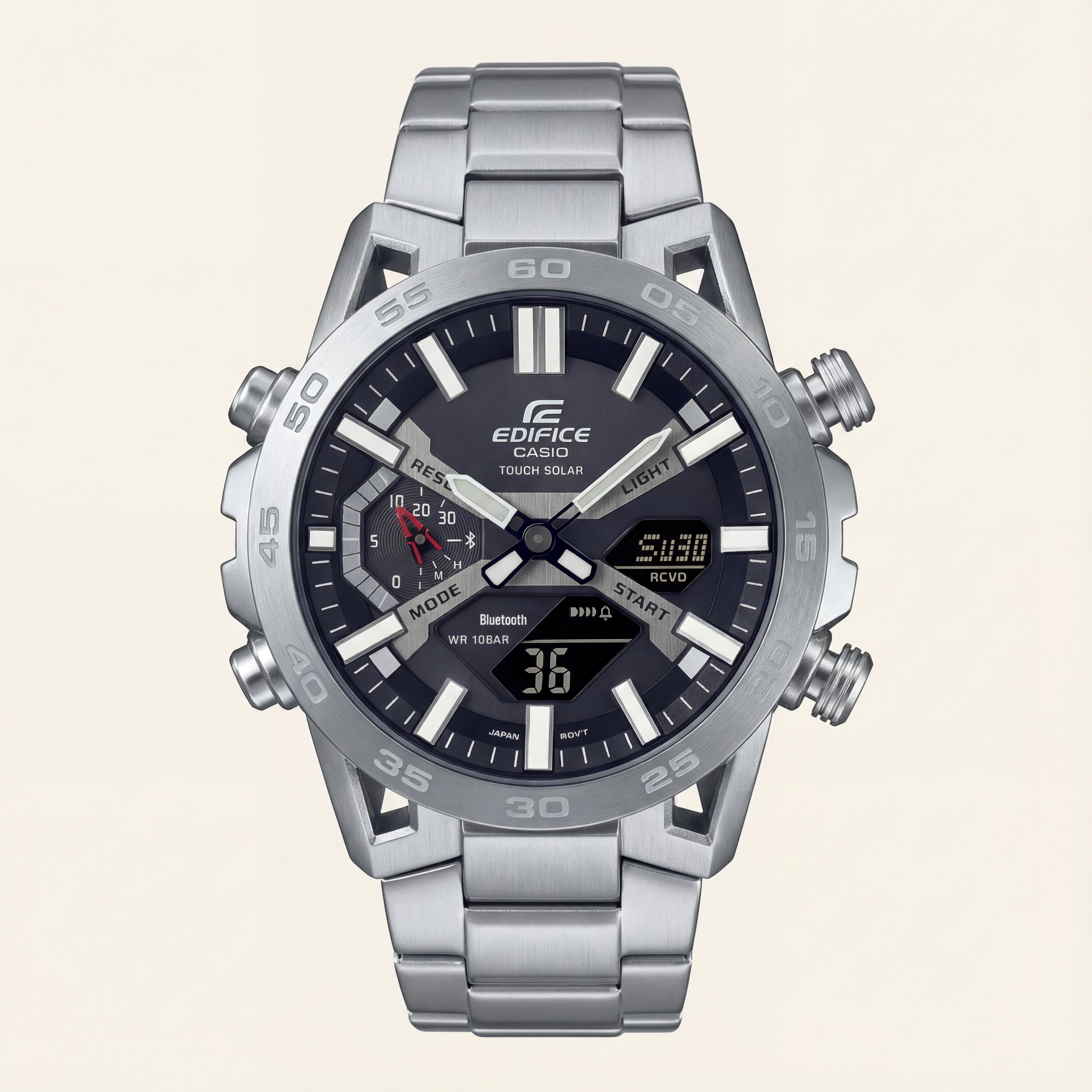 Titanium Grey Hybrid Solar Chrono Sports Watch