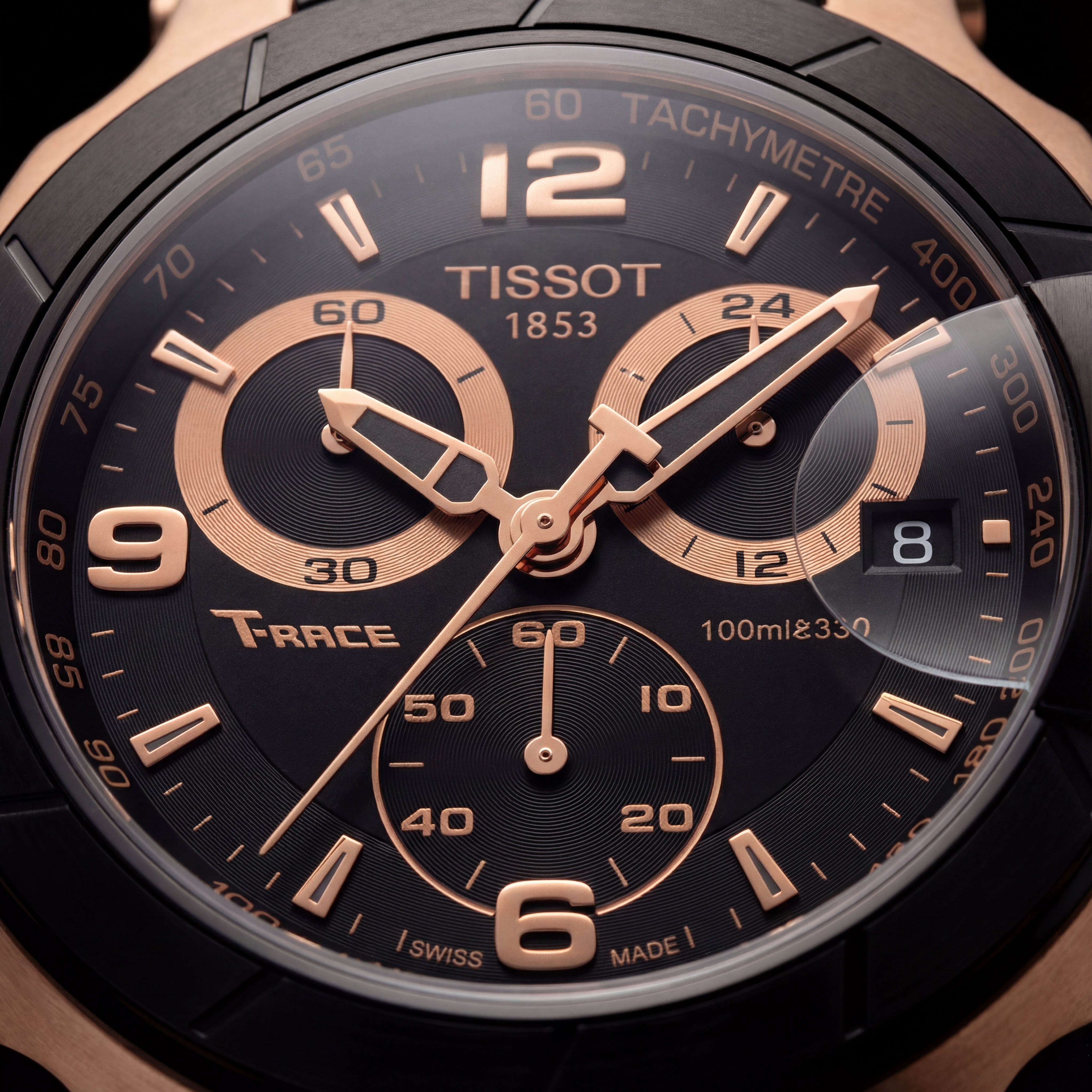 Elite Rose Gold Black Racing Chronograph Men’s Watch