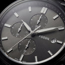 Matte Black Minimal Chronograph Stainless Steel Watch