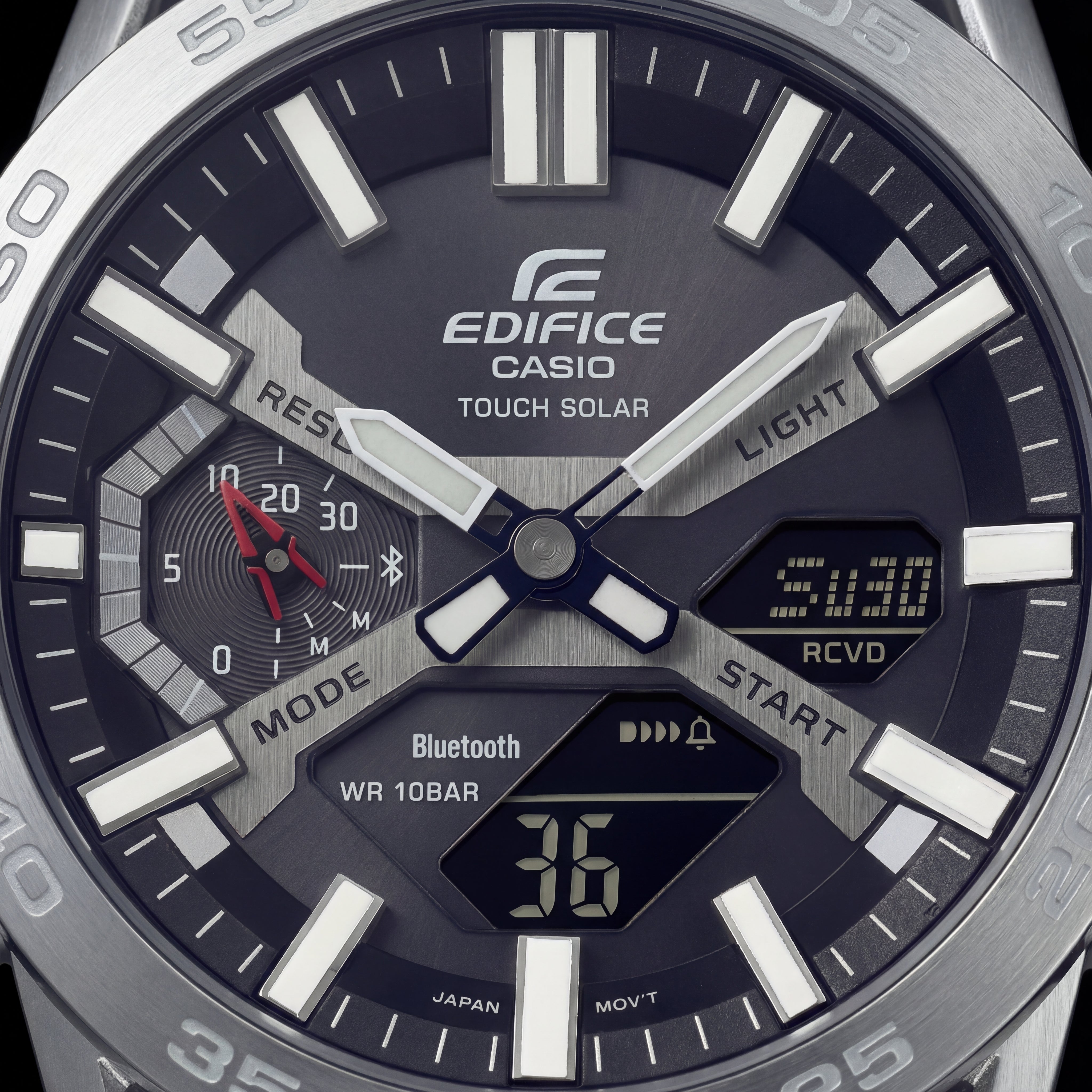Titanium Grey Hybrid Solar Chrono Sports Watch