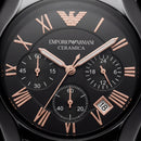 Black Ceramic Rose-Gold Accent Chronograph Watch