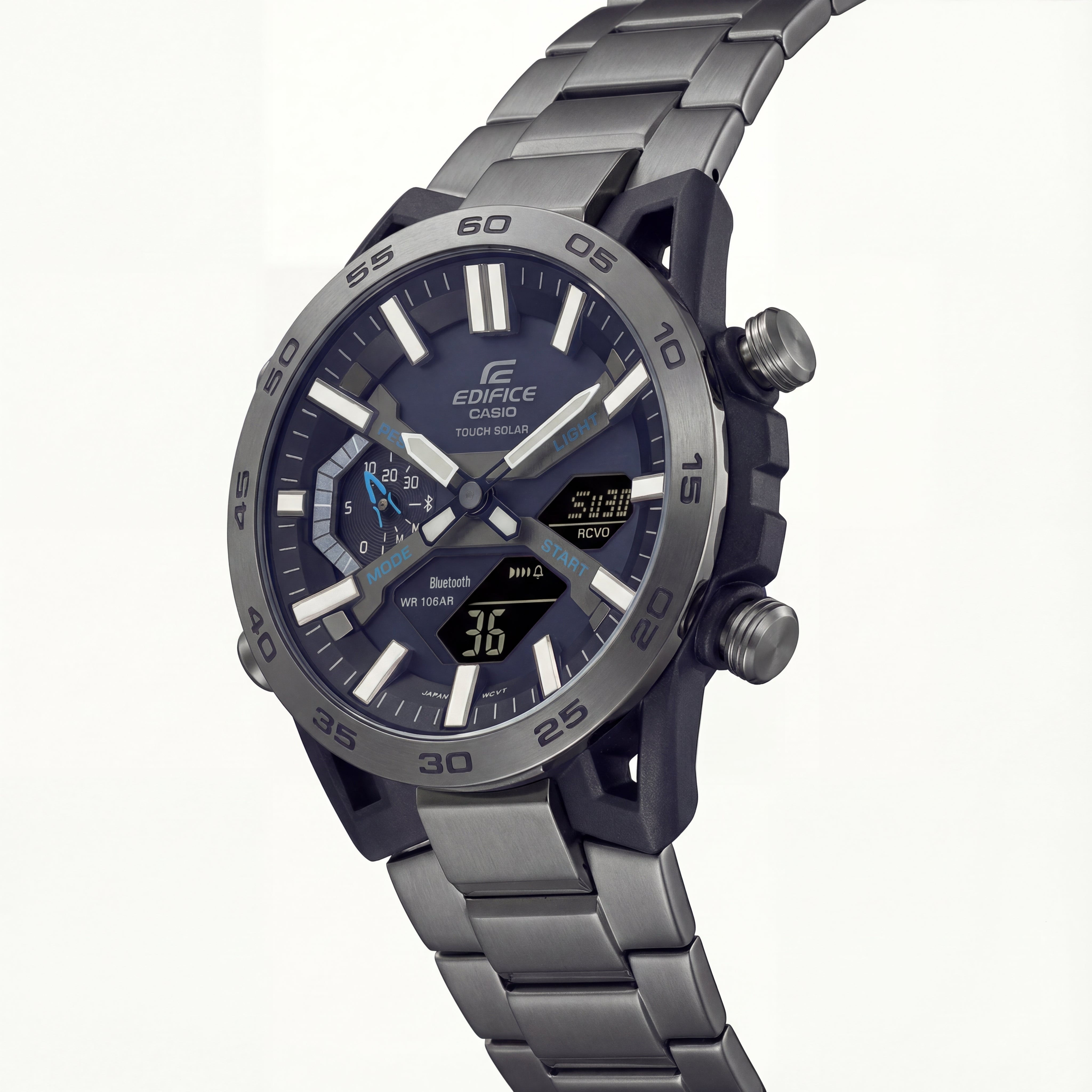Carbon Black Solar Chrono Digital-Analog Sports Watch