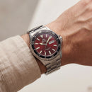 Crimson Red Diver Automatic Stainless Steel Watch