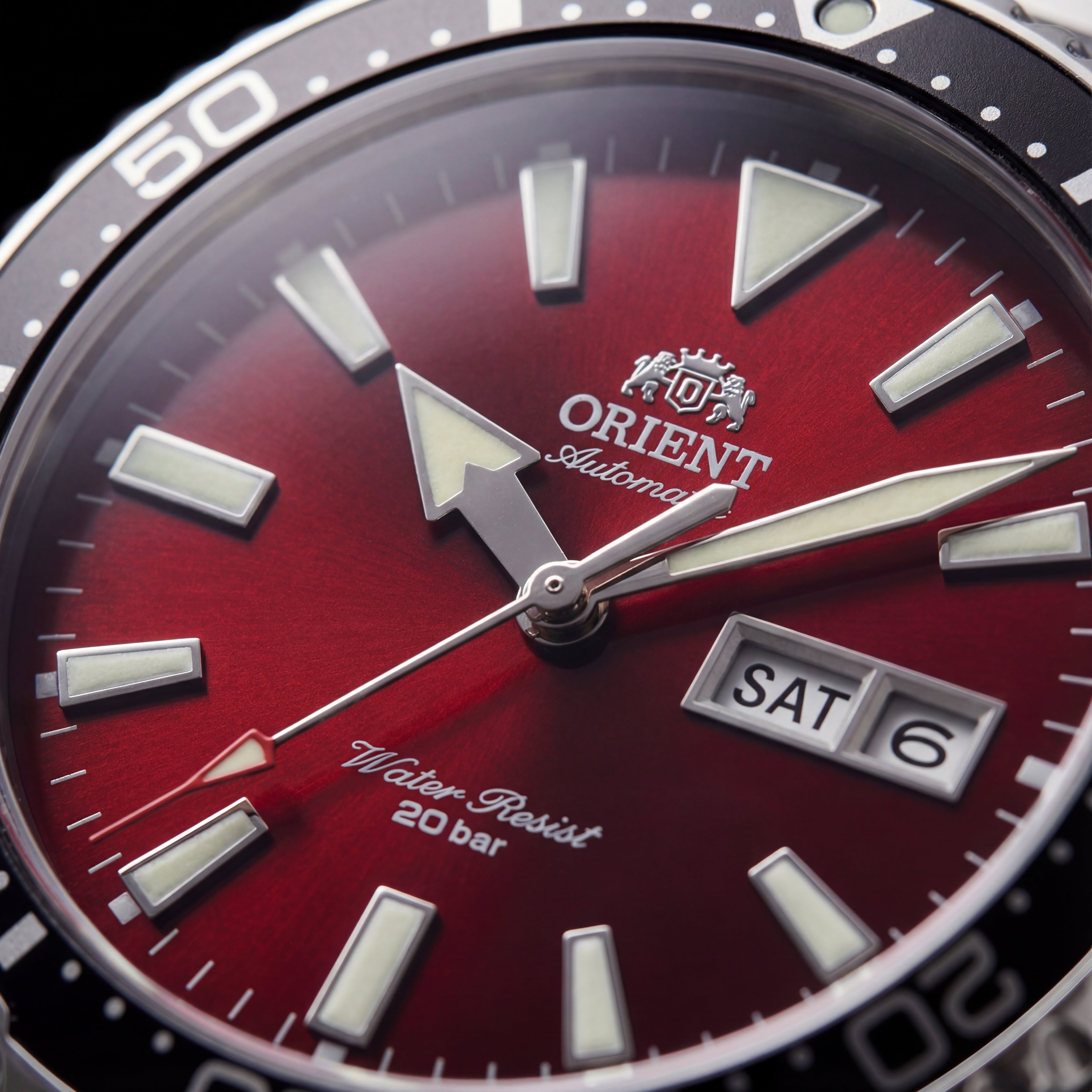 Crimson Red Diver Automatic Stainless Steel Watch