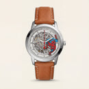 Web Warrior Skeleton Dial Automatic Leather Watch