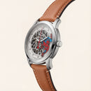 Web Warrior Skeleton Dial Automatic Leather Watch