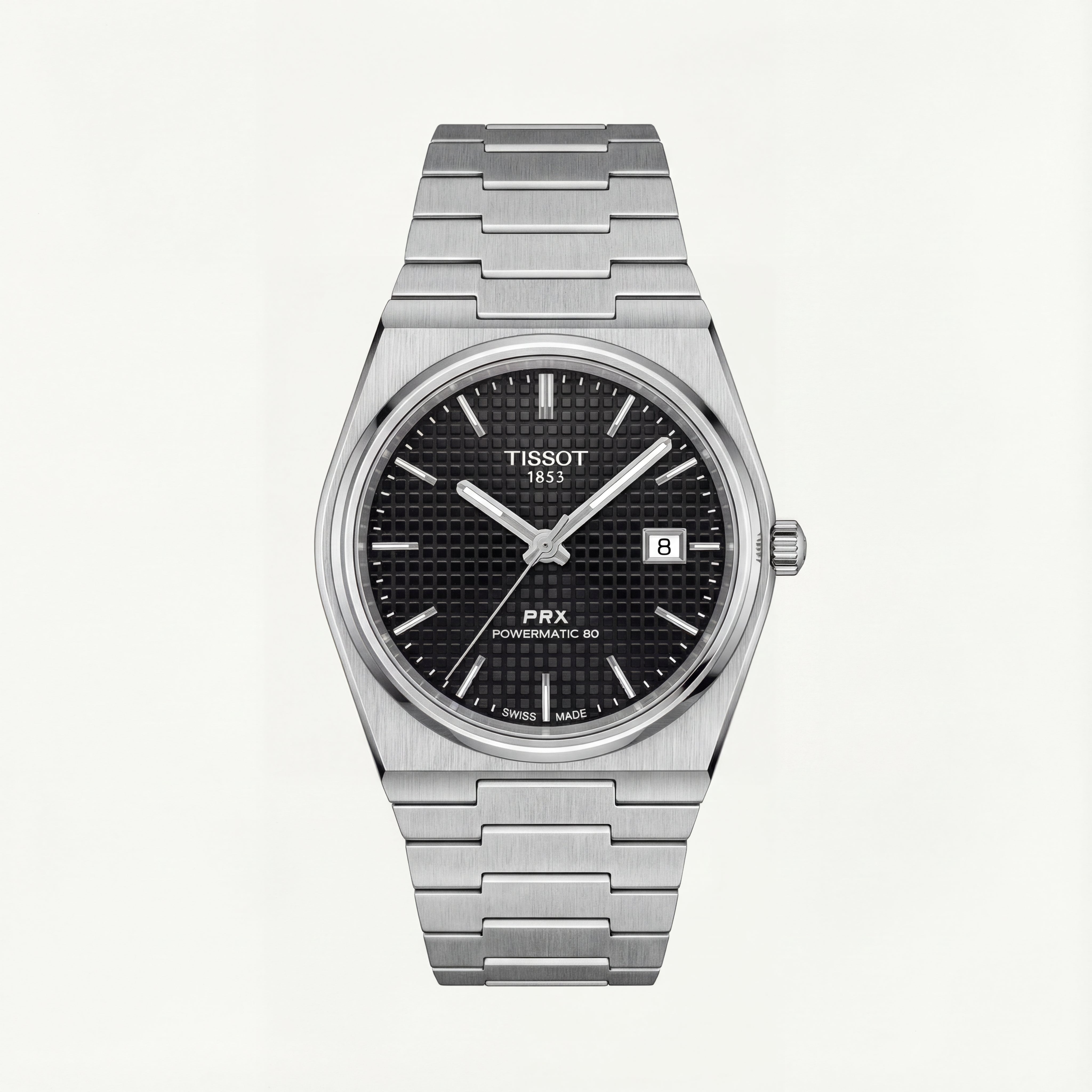 Centrix Black Waffle Dial Silver Watch